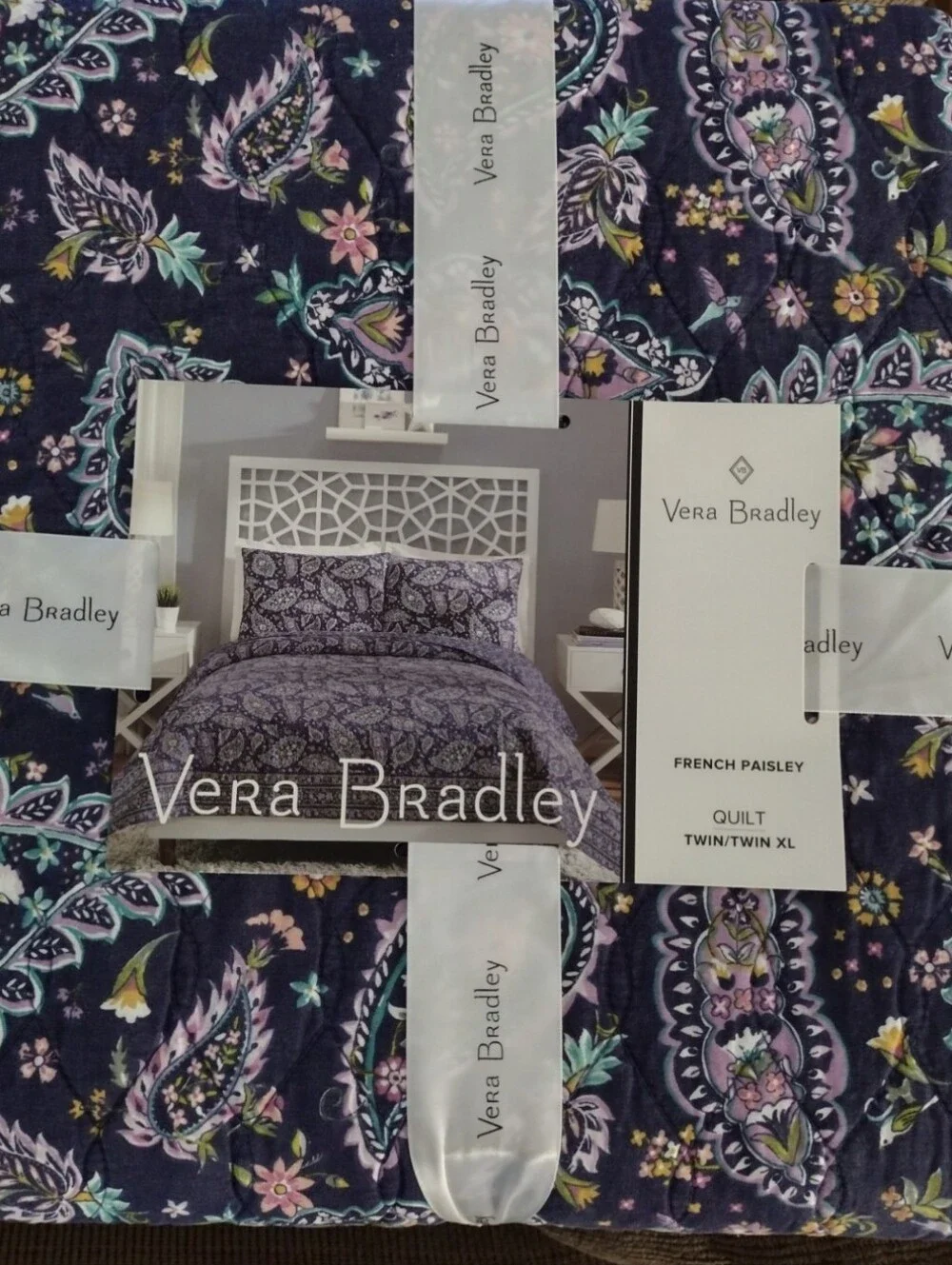 Vera Bradley Purple French Paisley Twin/Twin XL Quilt